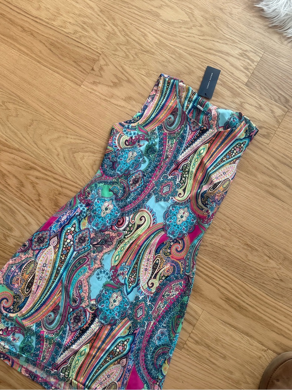 Tommy HilfigerColorful Paisley Sheath Dress - Turquoise & Pink